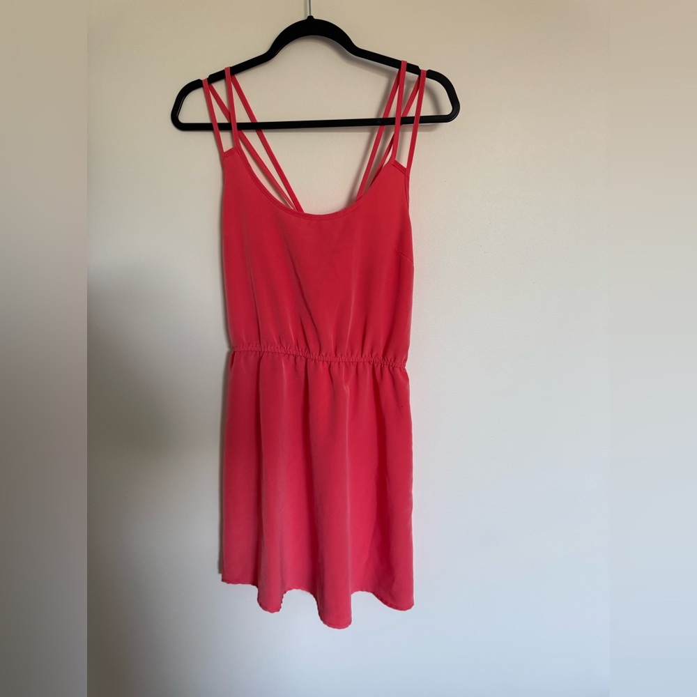Coral Strappy Dress - forever 21